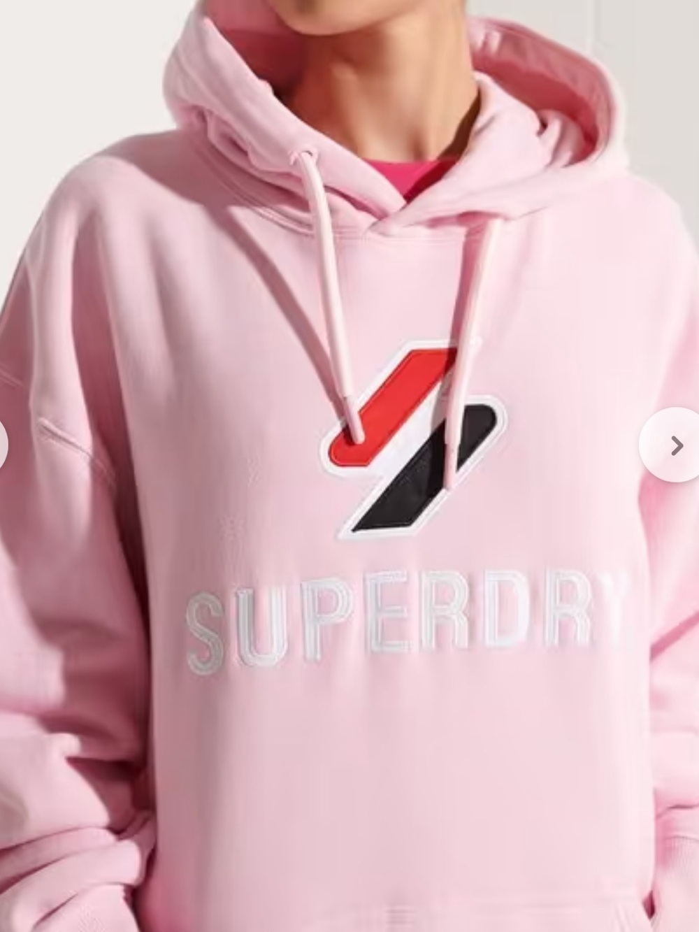 Superdry Light Pink Hoodie with Red and Black Logo!!!! QUALITY!!! S
